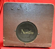 Vintage NATCO 16mm  PROJECTOR OUTSIDE CASE * HAS SPEAKER AND ARMS