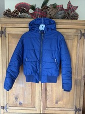 VTG 50s Sportcaster Jacket Hooded Seattle USA Blue Zip /see measurements #56