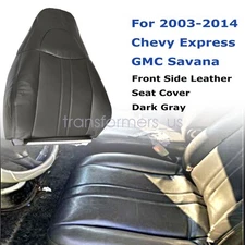 Fit 2011-2014 Chevy Express Driver/Passenger Side Lean Back Seat Cover Dark Gray