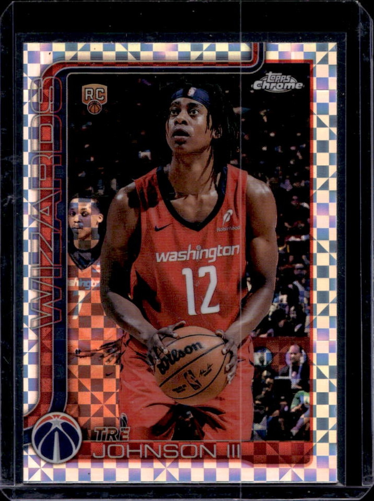 2025-26 Topps Chrome Tre Johnson III RC X-Fractor Rookie #256 Wizards