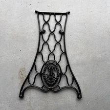 Singer Sewing Machine Cast Iron Single Treadle Base Leg w/ Wheels Industrial