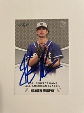 Hayden Murphy SIGNED 2021 Leaf Perfect Game All-American Classic IP AUTO A