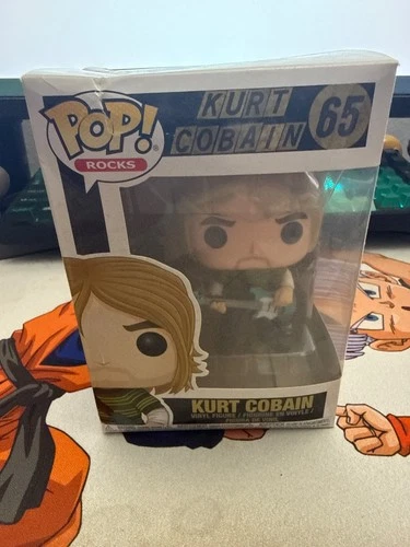 Funko Pop Kurt Cobain #65 Rocks Nirvana Blue Guitar Vaulted Box Damage