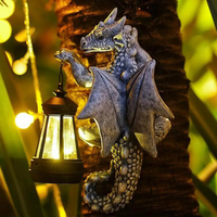 Solarleuchte Solarlampe Drache Gartenleuchte Balkon Garten Deko Harz Skulptur