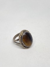 SIZE 7 SOUTHWESTERN TIGERS EYE STERLING SILVER FINE VINTAGE RING