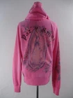 Women's XL Lucky Brand Sweatshirt Pink Hoodie Virgin Mary Our Lady Of Guadalupe