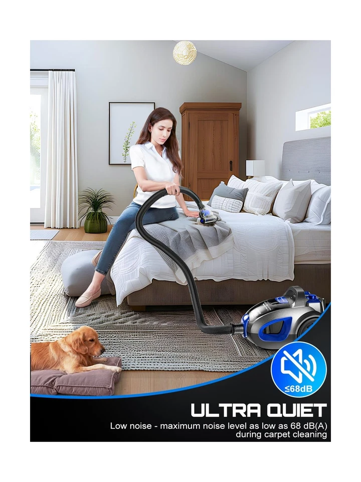 Canister Vacuum Cleaner, 32Kpa 1600W Cyclon Power Bagless Canister Vacuum Cle... - Image 4 of 4