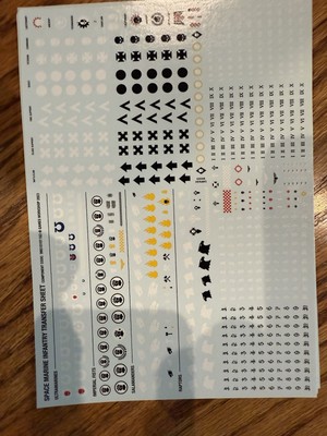 Space Marines Vehicle Transfer Sheets 2023 Decals Raptors Fists