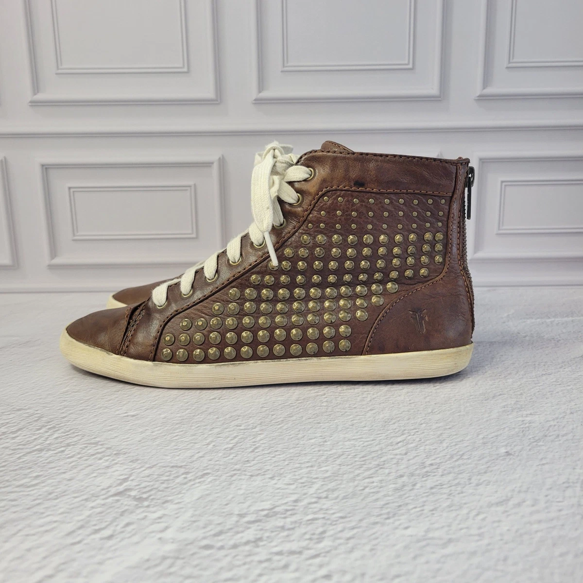 Frye Shoes Mens Size 8.5 Kira High Top Leather Sneakers Casual Lace Up frye kira products for sale | eBay main image 4
