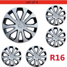 Set Of 4 16 Wheel Covers Snap On Hubcaps Full Hub Caps Fit R16 Tire Steel Rim