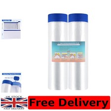 Versatile Painter's Drop Cloth - Transparent Pre-Taped Film, 2 Pack, 270cm x 20m