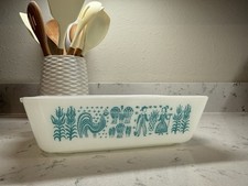Vintage Pyrex 0503 Turquoise 1 1/2 QT Amish Butterprint Refrigerator Dish