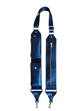 Bandolier-Genuine Leather Billie Utility Crossbody Strap Black/Gold Gently Used