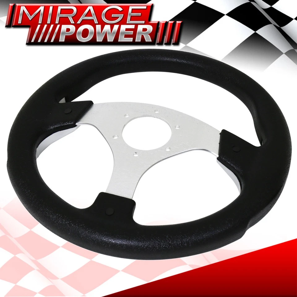 Competition Style Quick Release + 320mm 9Bolt Silver Fusion Style Steering Wheel Foto 2 de 4