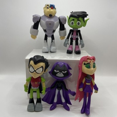 Teen Titans Go! Lot 5 4.5'' to 5'' figures Cyborg Raven Starfire Beast Boy Robin