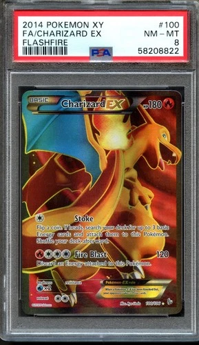 Charizard EX 100/106 Flashfire Full Art Rare PSA 8 NM-MT Pokemon Card