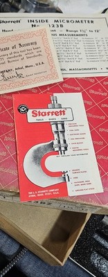 STARRETT TUBULAR ID INSIDE MICROMETER NO 823BZ - 1 1/2-12 Inches MISSING PARTS