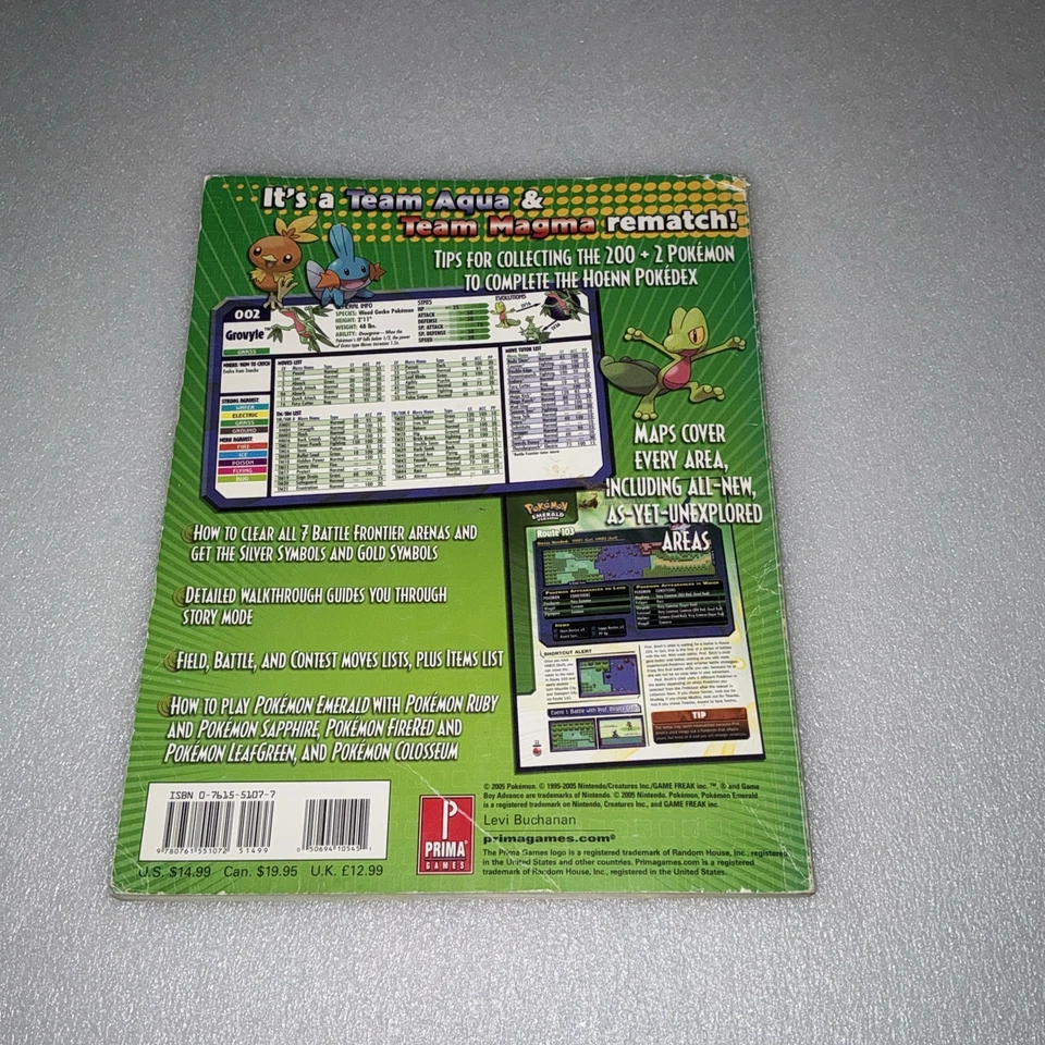 Nintendo POKEMON EMERALD PRIMA Official Game Guide Gameboy gc used rare  - Image 2 of 4