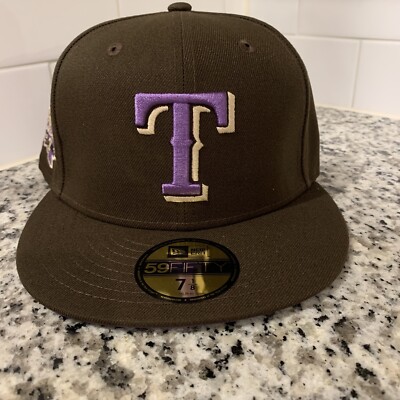 New Era Texas Rangers 40th Anniversary Chocolate 59FIFTY Fitted Hat Size 7 3/8