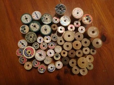 vintage wooden thread spools lot