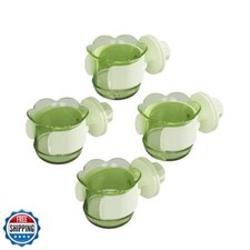 2pcs/4pcs PET Bird Bowls with Clamp, Bird Cage Feeder, Durable Water Bowl, Fe