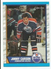 JIMMY CARSON 1989-90 O-PEE-CHEE CARD NEAR MINT CONDITION EDMONTON OILERS