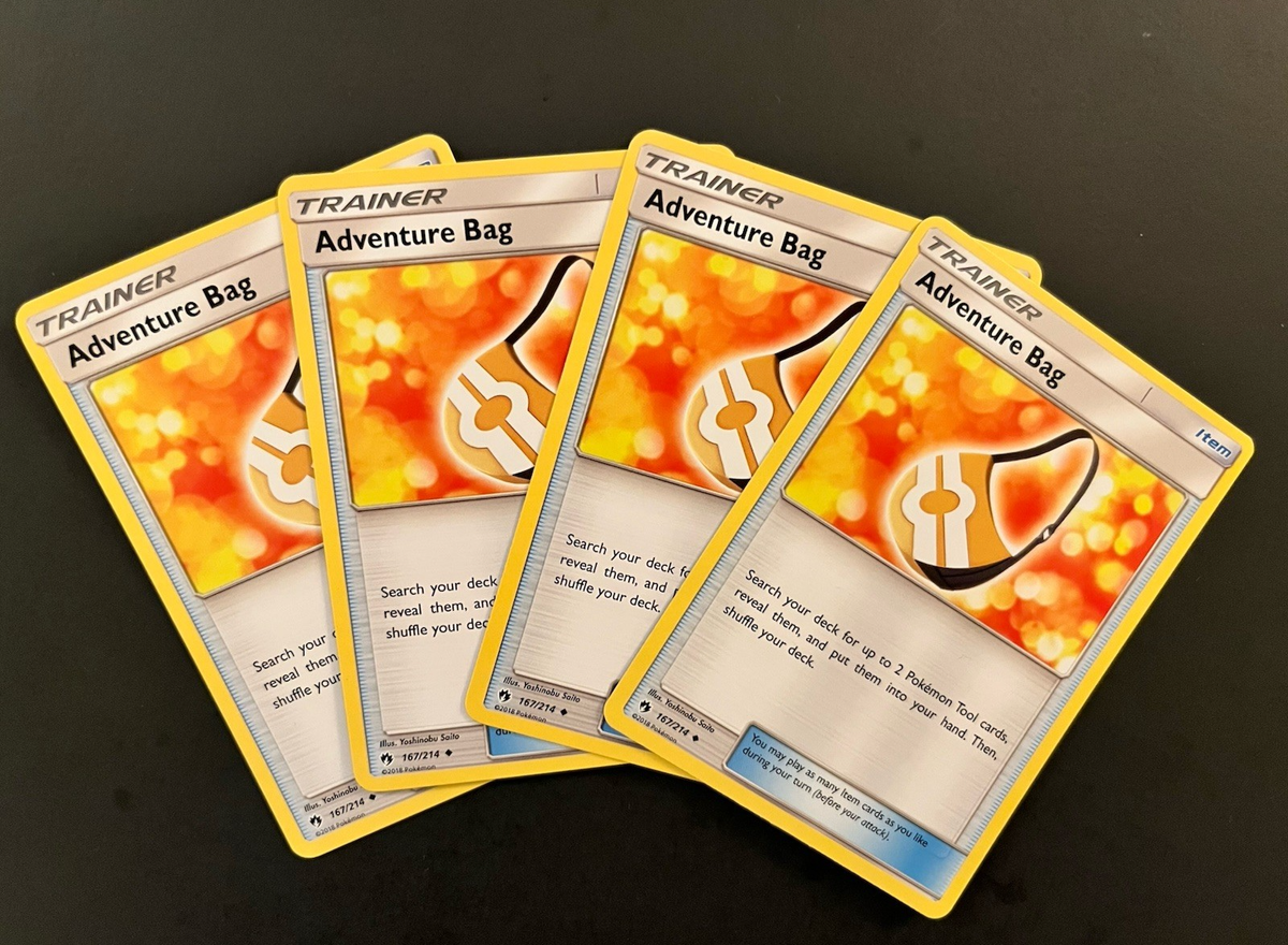 adventure bag pokemon card 4x ADVENTURE BAG 167/214-LOST THUNDER Pokemon Card Uncommon PLAYSET- NM/M