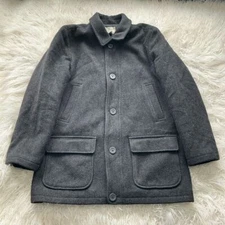 LL BEAN CHARCOAL THINSULATE PEA COAT