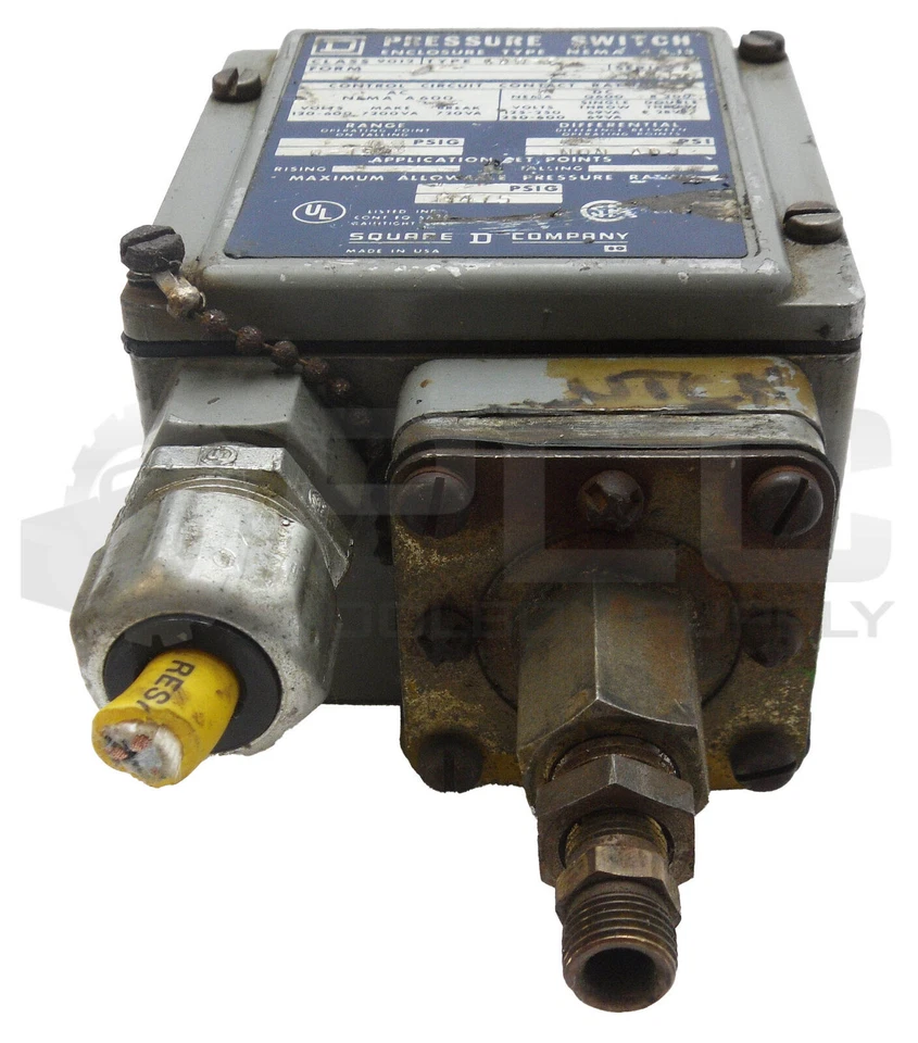 SQUARE D 9012 GDW-5 SER A PRESSURE SWITCH 0-150PSI 9012GDW-5 - Image 4 of 4