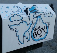 BIRTH ANNOUNCEMENT - MAILBOX BONNETS - IT  S A BOY - NEW IN PKG