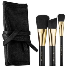 Sephora Touch  Gold Travel Brush Set, Powder, Foundation, Shadow  Travel Wrap