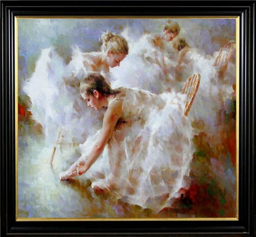 hand-painted original oil painting art impression ballet girl on