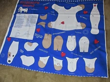 Vtg 1996 Autograph Hound Fabric Project Panel  Dog Stuffed Birthday Graduation