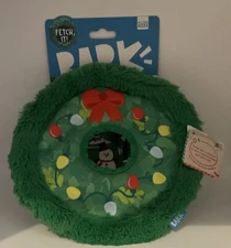 NWT BARK Christmas All Dog Sizes Holiday Wreath Toss Christmas Dog Toy