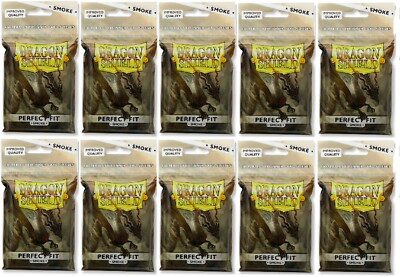 10x Dragon Shield Perfect Fit Inner Sleeves Smoke brand new 100 ct packages