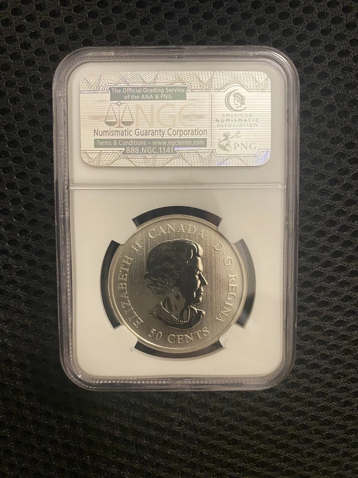 2010  Vancouver Canucks Coloured 50 Cents Coins - RCM NGC MS 67 - Image 2 of 2