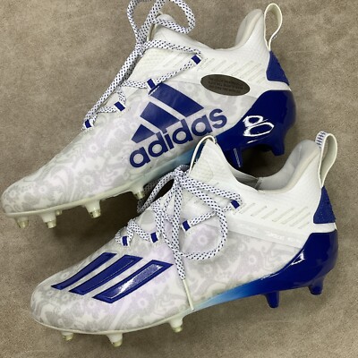 Adidas Adizero Reign Young King Football Cleats Floral Blue Men Sz 8 FU6707