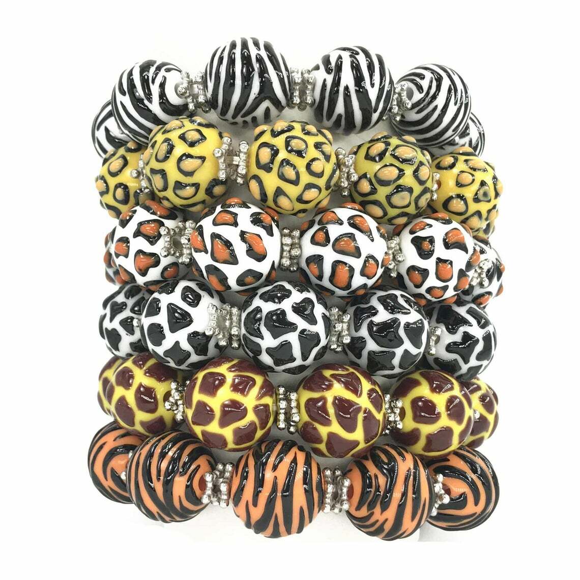 Animal Print Beads for Jewelry Making Tiger Leopard Round 30pcs Mix 18 mm DIY eBay