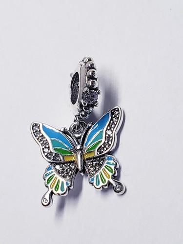 Mula 25 Sterling Silver Blue Green Butterfly Charm