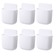 6pcs Wall Mounted Smart TV Remote Control Holder Home Offices Organiser Case Wh