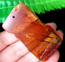 56x31x7mm Natural Multi-color Picasso Jasper Slab/slice Pendant Bead BV63691