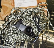 800LB RATED MILITARY SURPLUS 52' ANTENNA GUY WIRE ROPE LINE WITH HOOK &TENSIONER