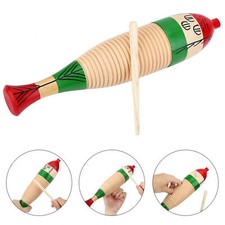 Wooden Colorful Fish Shaped Guiro Musical Percussion Children Kids Toy