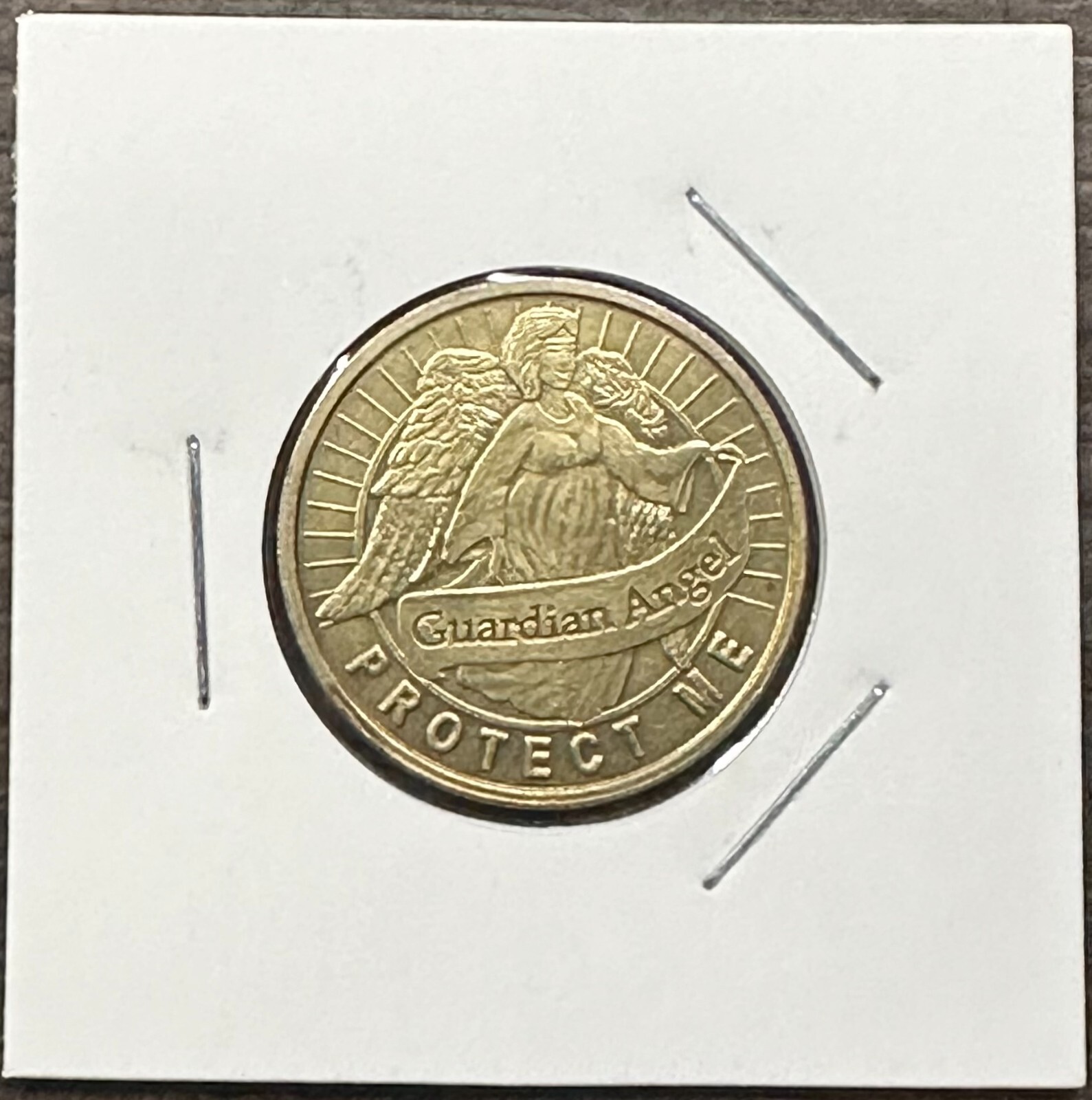 GUARDIAN ANGEL PROTECT ME ~ RELIGIOUS SPIRITUAL TOKEN COIN MEDAL