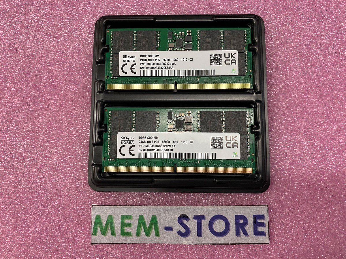 48GB 2x24GB DDR5 5600Mhz 1Rx8 SODIMM RAM Upgrade HMCGJ8MGBSB212N