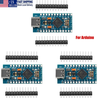 3Pcs Pro Micro ATmega32U4 5V 16MHz Programming Development Board for Arduino