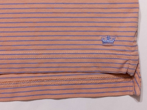 Polo PETER MILLAR manica corta lavaggio mare corallo arancione a righe XL - Foto 6 di 8