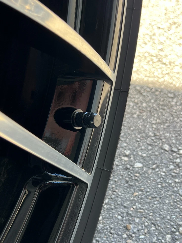 KIT COMPLETO DE TAPA DE VÁSTAGO VÁLVULA DE AIRE RUEDA BILLET PARA PORSCHE 992 911 NEGRO Foto 4 de 4