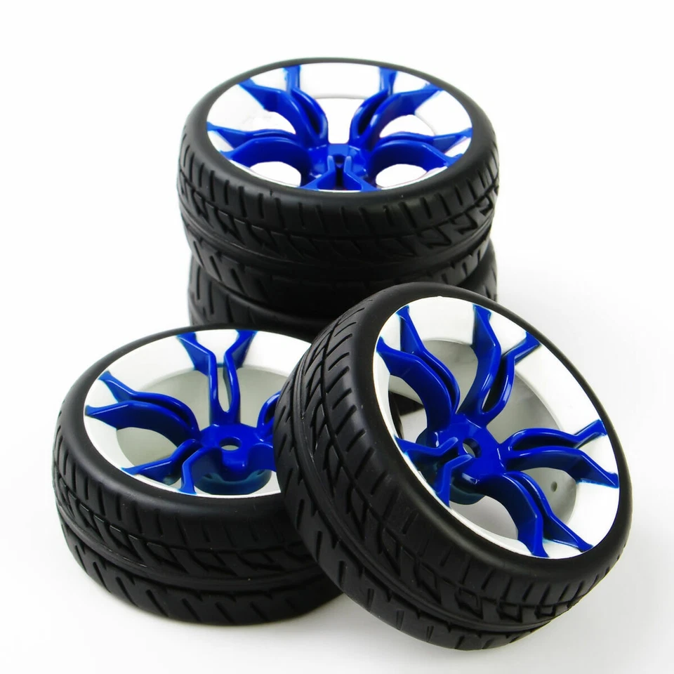 4Pcs 1:10 Run Flat Tires&Rims 12mm Hex For RC On Road Racing Car PP0150+MPNWB  - Image 4 of 4