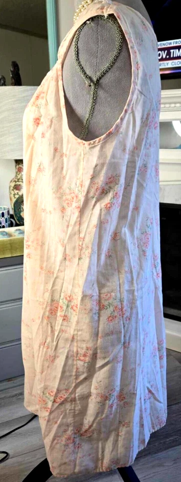 Camisón Vintage Melocotón Mediano Mezcla Algodón Ropa de Casa Hecho en EE. UU. A516 Foto 4 de 4